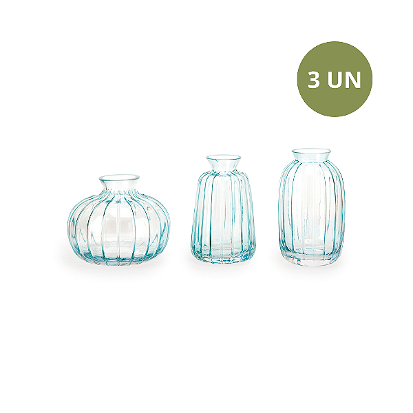 KIT 3 VASOS AZUL