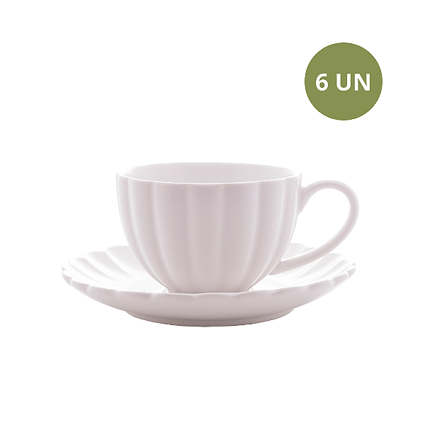 SET COM 6 XÍCARAS DE CHÁ PÉTALA
