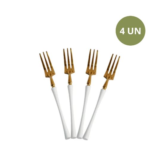 SET COM 4 GARFOS DE SOBREMESA GOLD