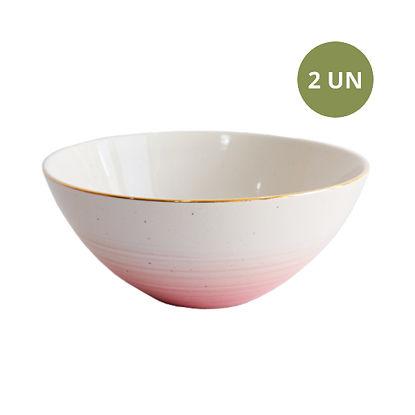 SET COM 2 BOWLS ESPIRAL ROSA II