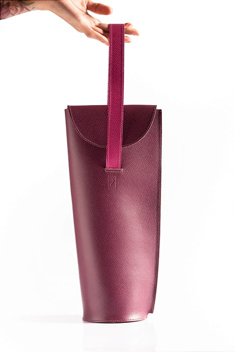PORTA VINHO UVA COM ALÇA PINK