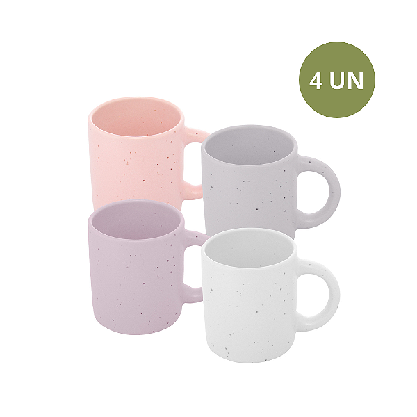 SET COM 4 MINI CANECAS DE CERÂMICA