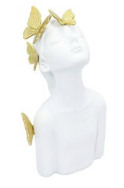 ESCULTURA MENINA COM BORBOLETAS