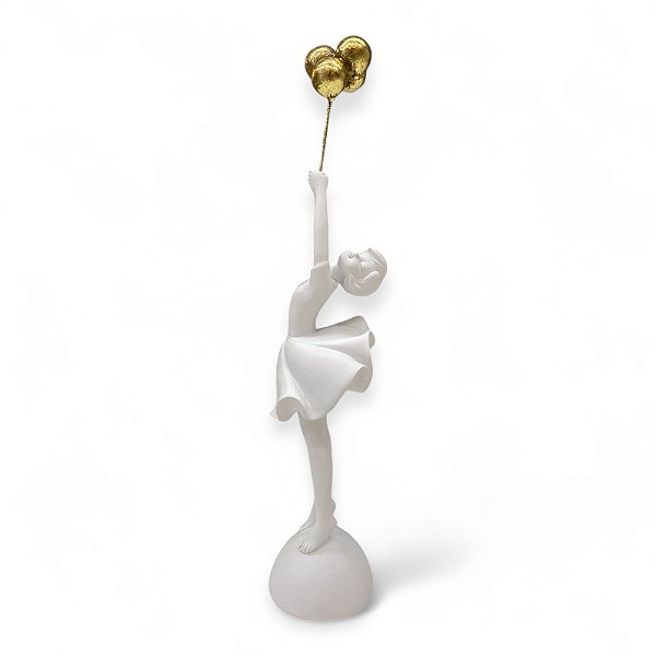 ESCULTURA MENINA COM BALÃO