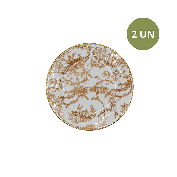 SET COM 2 PRATOS DE SOBREMESA RENA