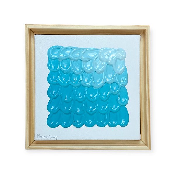 QUADRO PINCELADAS AZUL TURQUESA