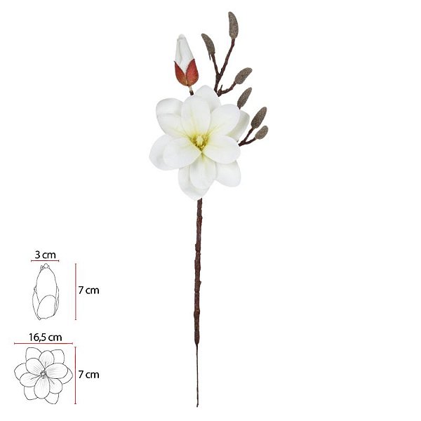 HASTE DE MAGNÓLIA TOQUE REAL – BRANCO