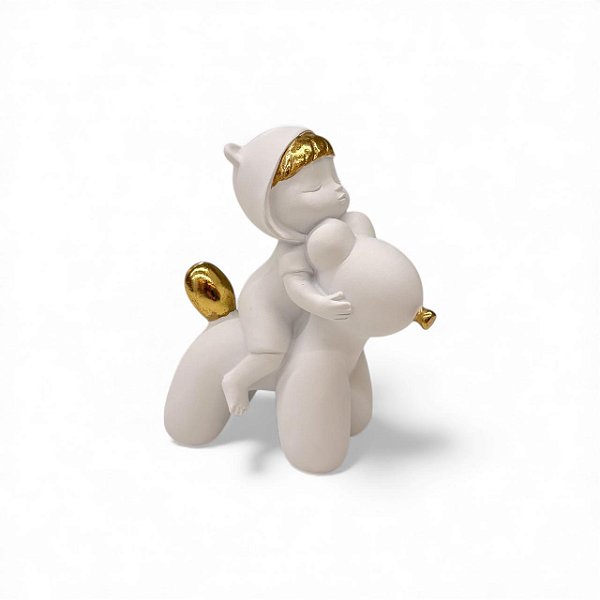 ESCULTURA MENINA COM CACHORRO I