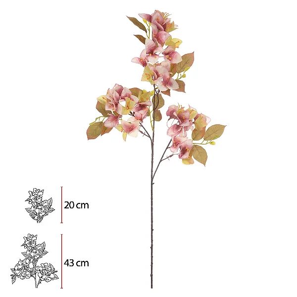 HASTE BOUGAINVILLE ROSA OUTONO 78CM