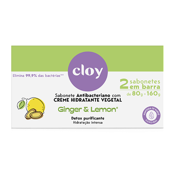 Sab. Cloy Beauty Bar Ginger e Lemon 2x80g