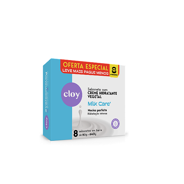 Sabonete Cloy Creme Hidratante Milk Care - Leve Mais Pague Menos 8 Unidades