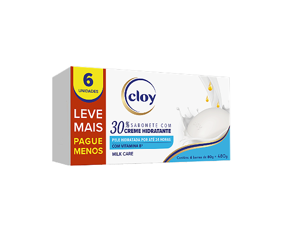 SABONETE CLOY CREME HIDRATANTE MILK CARE - LEVE MAIS PAGUE MENOS