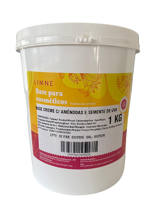 BASE CREME VEGETAL C/ ÓLEO DE AMÊNDOAS E SEMENTE UVA 1KG