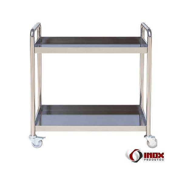 Carrinho 04 - Carrinho Industrial Inox Com 2 Planos em Forma de Bandeja