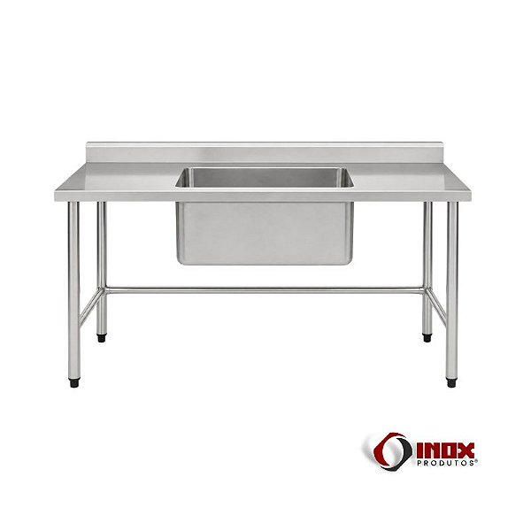 Pia Industrial Inox Com 1 Cuba e Contra Ventada - Pia 03