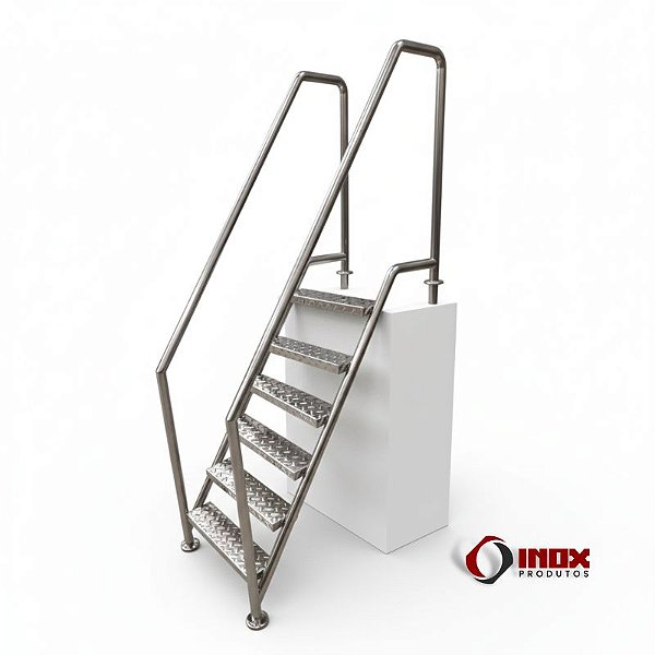 Escada Ability – Escada Inox Acessível para Piscina com Corrimãos Altos em Aço Inox 304 ou 316L