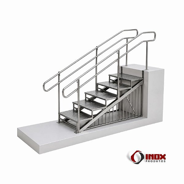 Escada Facility – Escada Inox Acessível para Piscinas em Aço Inox 316L | ABNT NBR 9050