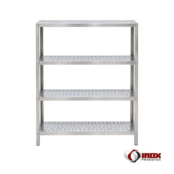 Prateleira 40 - Prateleira Industrial Inox com 4 Planos Perfurados Desmontável