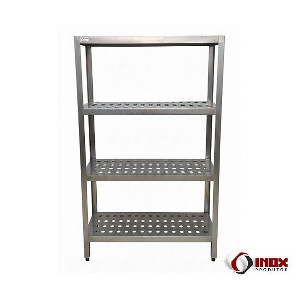 Prateleira Industrial Inox com 4 Planos Perfurados