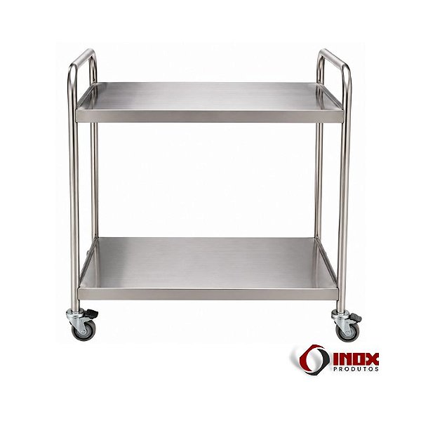 Carrinho 07 - Carrinho Industrial Inox Com 2 Planos Lisos
