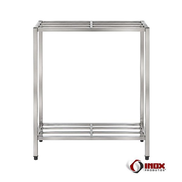 Prateleira 67 - Prateleira Inox Com 2 Planos Em Metalon