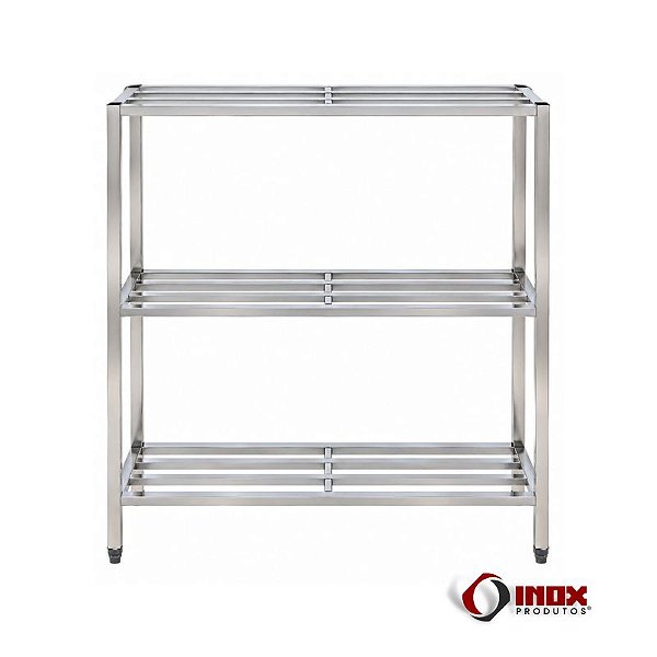 Prateleira 68 - Prateleira Inox Com 3 Planos Em Metalon