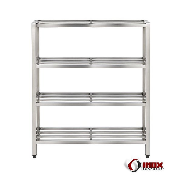 Prateleira 69 - Prateleira Inox Com 4 Planos Em Metalon