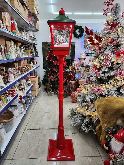 POSTE ILUMINADO CENÁRIO DE NATAL - C/SOM C/NEVE - 1,84CM - Senhor Natal POSTE ILUMINADO CENÁRIO DE NATAL - C/SOM C/NEVE - 1,84CM - Senhor Natal