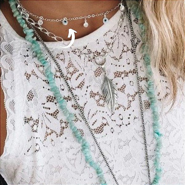 Chocker Pontos de Luz e Olho Grego