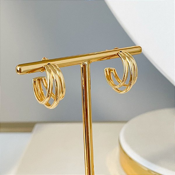 Argola Aros Lisos Gold