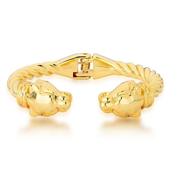 Bracelete Ponteira Tigre Banhado a Ouro
