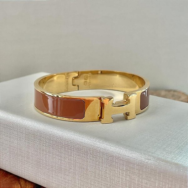 Bracelete H Caramelo