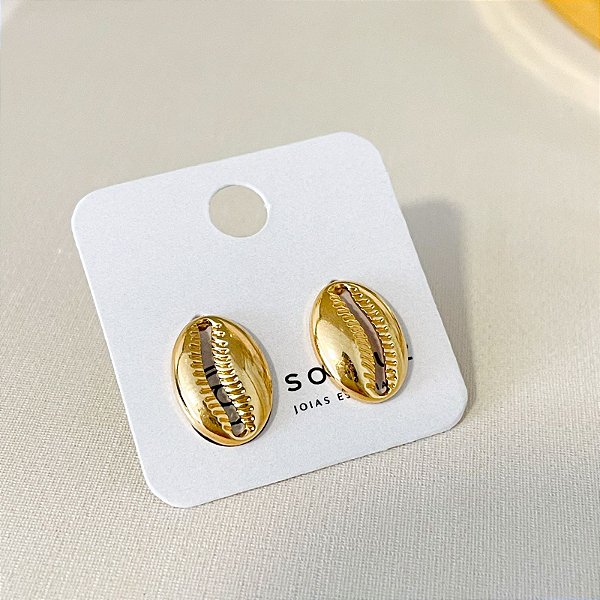 Brinco Búzios Banho de Ouro 18k