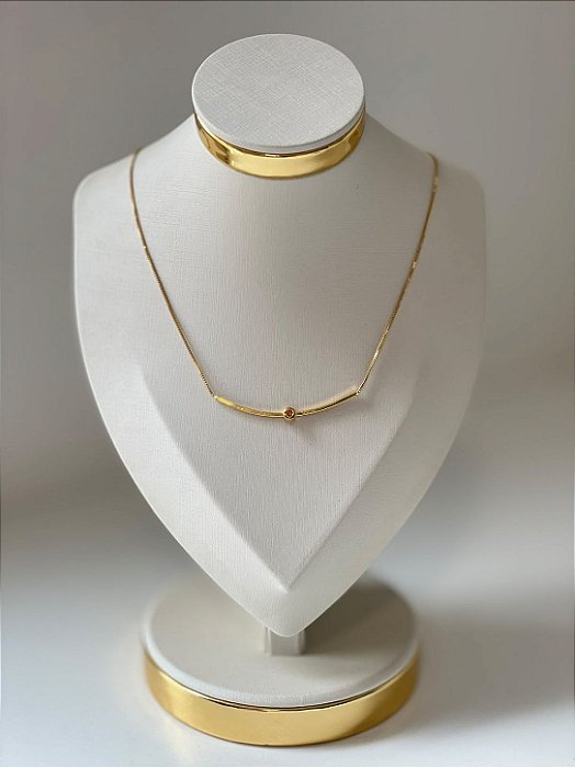 Colar Choker Pedra Morganita