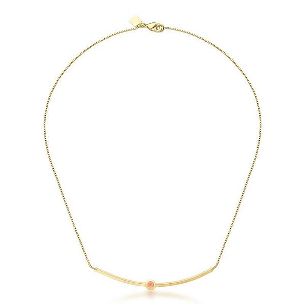 Colar Choker Pedra Morganita