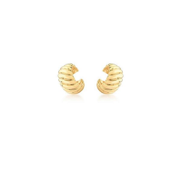 Piercing de Orelha Texturizado Banhado a Ouro