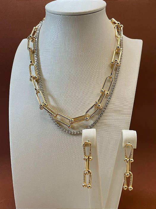 Colar Elos Inspiração Delicado Banhado a Ouro