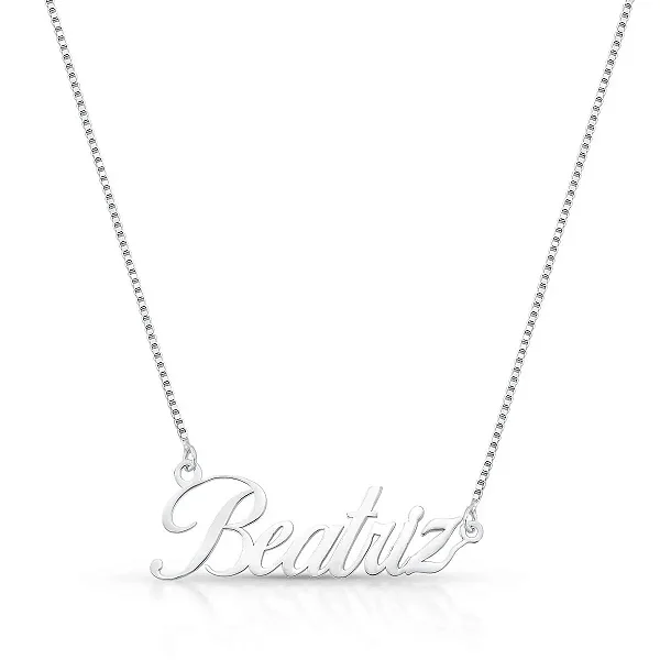 Gargantilha Personalizada Nome Com Até 9 Letras PRATA LISA