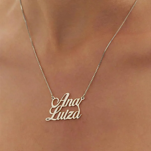 Gargantilha Personalizada Nome Com Até 16 Letras PRATA LISA