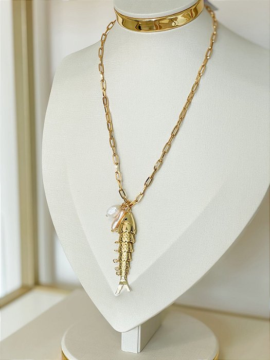 Colar Verão com Pingentes 70+5CM