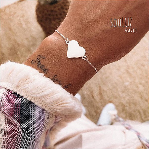 Pulseira Plaquinha de Coração