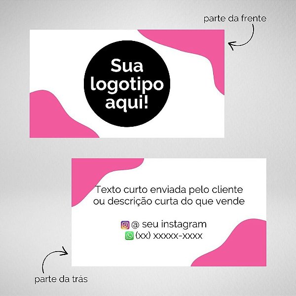 Cartão de Visita Com Texto, Instagram e Whatsapp - Nanah Estúdio - Serviços  Gráficos - Presentes Personalizados