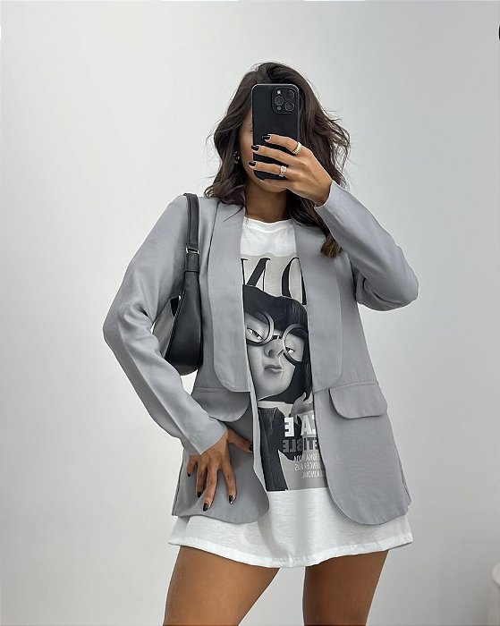 Blazer Alfaiataria Cinza M