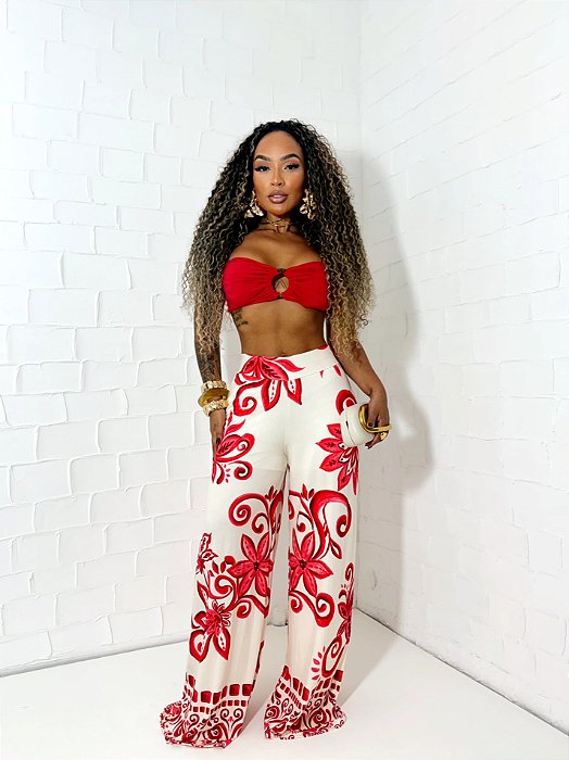 Pantalona Estampada Vermelha