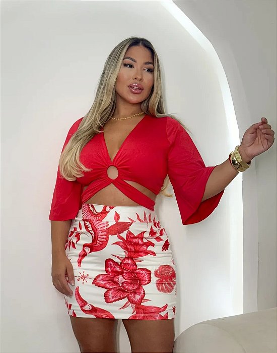 Cropped Fler Vermelho