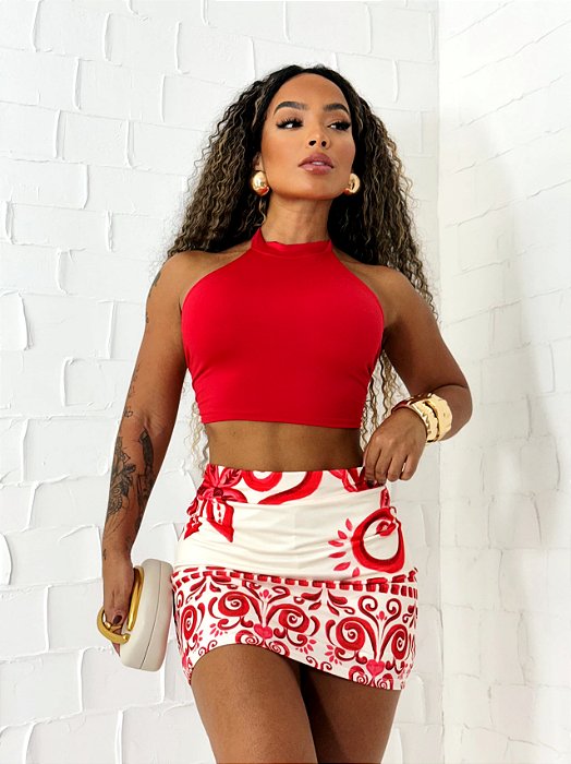 Cropped Gola Frente Única Vermelho