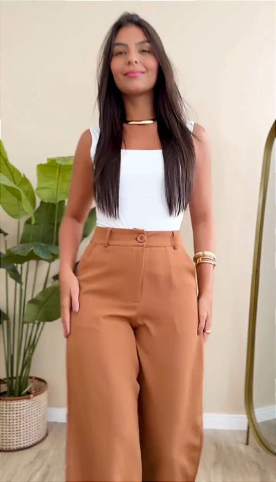Calça Alfaiataria Allana Caramelo