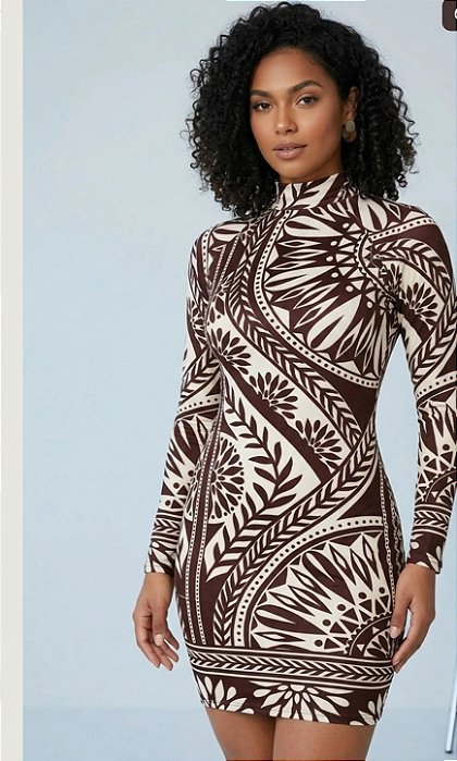 Vestido Greta Mandala Marrom