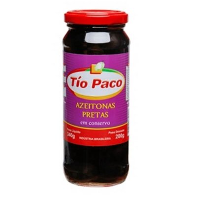 Azeitona Preta Tio Paco Vidro 200Gr - Embalagem 24X200 GR - Preço Unitário R$9,95