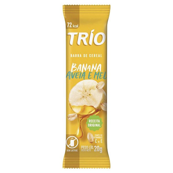 Barra De Cereal Trio Banana / Aveia E Mel 20Gr - Embalagem 12X20 GR - Preço Unitário R$1,68